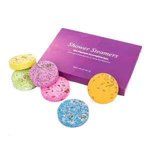 Shower Steamers Aromatherapy - Variety Pack of 6 Shower Bombs with Essential Oils. Self Care Christmas Gifts for Women and Stocking Stuffers for Adults and Teens. Purple Set Soaking Soaking Body Care Comfort Daily Menthol Body Wash Soap Bath Cleanser M