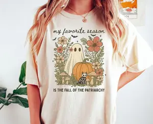 Fall of the Patriarchy Comfort Colors shirt, Cute Ghost Liberal Thanksgiving tshirt, Subtle FDT No Kings Tee, Liberal Anti Trump shirt