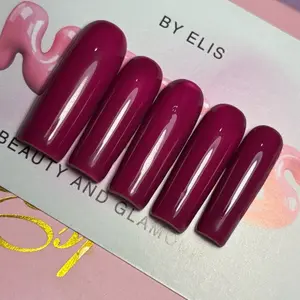 Elis Press On Nails - Elegant Burgundy Color - Easy Application - Perfect for Quick Beauty Enhancements - By Elis