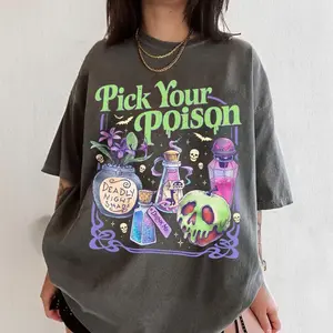Pick Your Poison Vintage Comfort Colors Shirt, Princess Halloween TShirt, Kuzco Poison Apple Tee, Spooky Season, Villain Cartoon Check Cotton