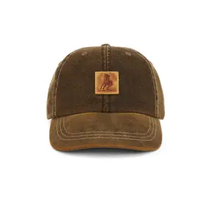 ONE OF THESE DAYS Running Horse Leather Patch Hat in Brown