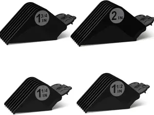 Clipper Guards Set 16 14 12 10 Compatible with Most Wahl Clippers, Clipper Guides Replacement - 1.25" to 2", 4 Piece Set, Black Color