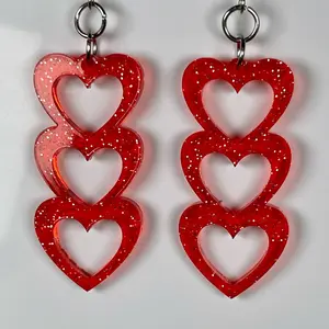 Glitter Gel Heart Earrings