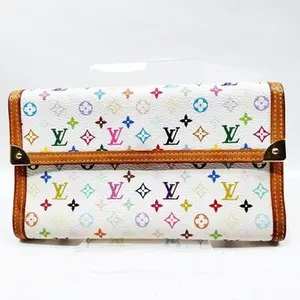 Pre-owned Louis Vuitton other Small Leather Goods LV Long Wallet White Monogram MultiColor 1077629 12246320330/991367