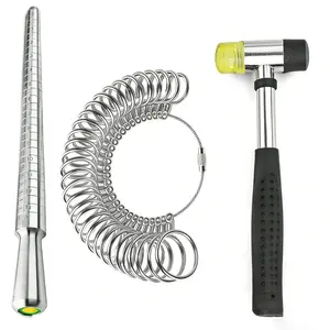 Professional Ring Sizing & Shaping Kit – Jewelry Making Tools Set with Ring Mandrel, Hammer & Sizer For Jewelry Making & Repair Kit