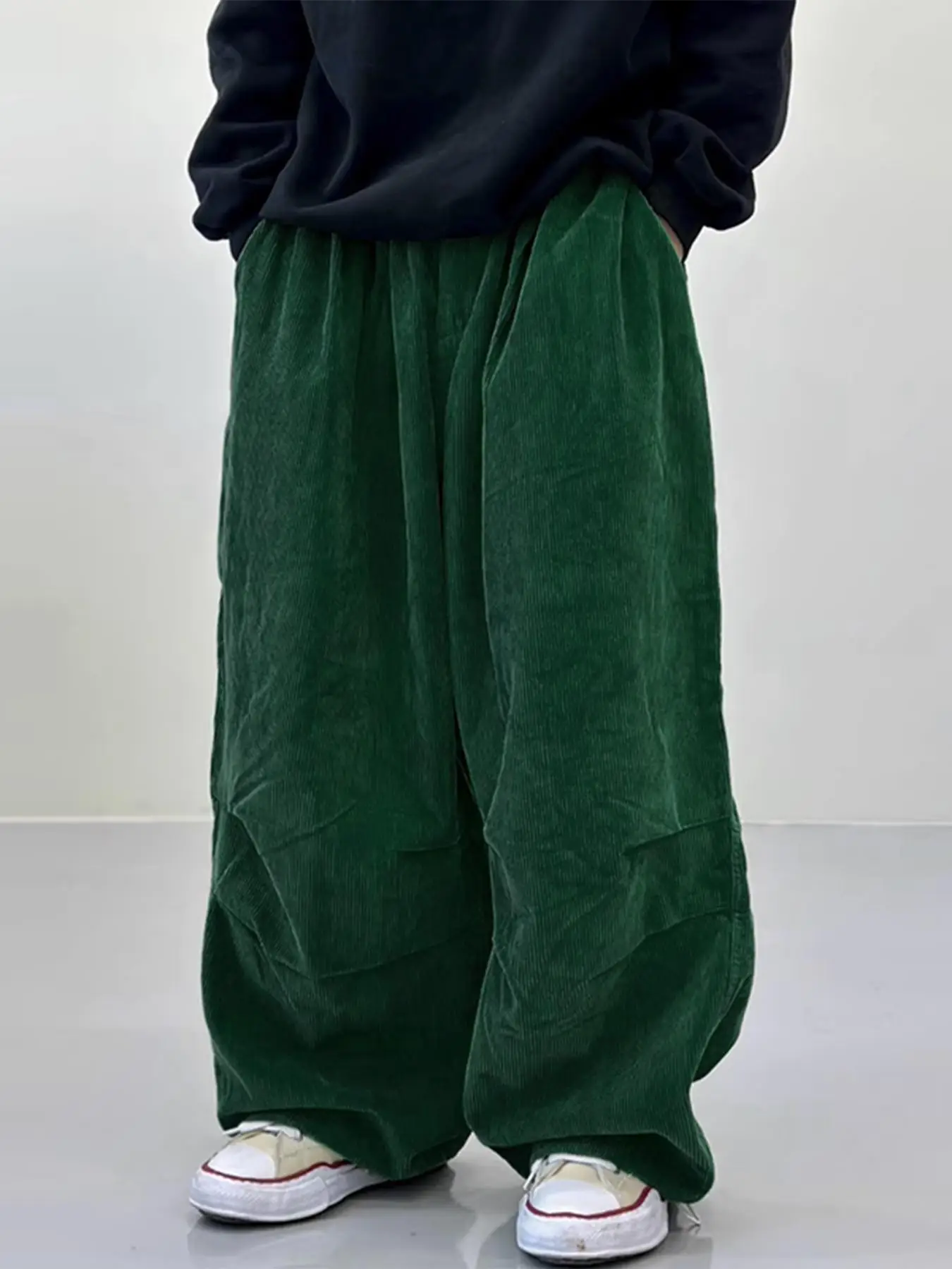 INCERUN Mens Wide Leg Pockets Long Pants Casual Loose Baggy Trousers Bottoms