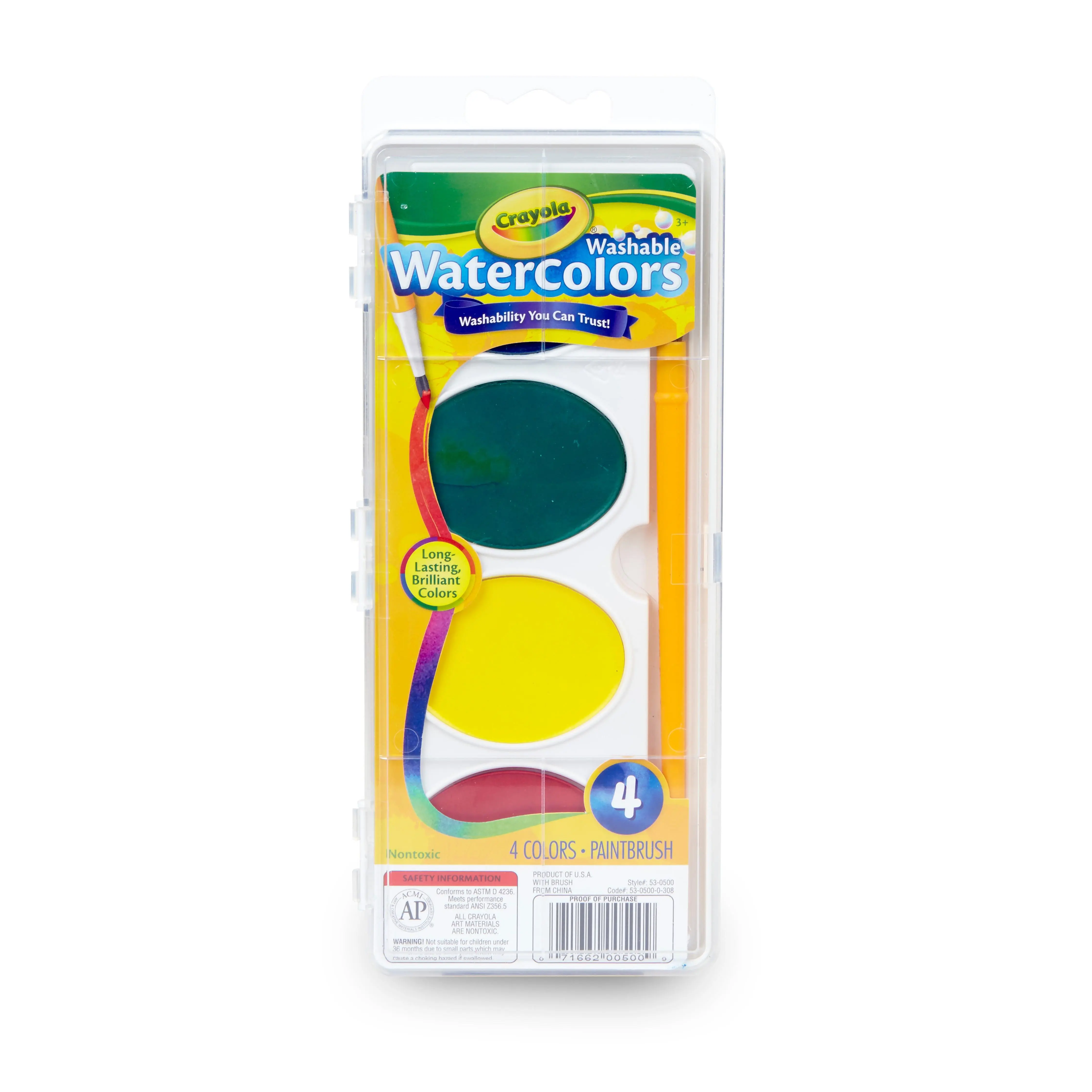 Crayola® Jumbo Washable Watercolors (4 Color Palette)