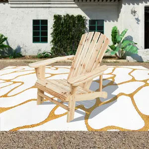 Top Space Wood Adirondack Chair Lounger Chair Outdoor Furniture for Yard,Patio,Garden Natural Finish