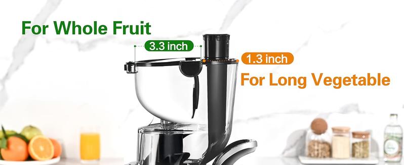 Cold Press Juicer, Juicer Machines with Large Feed Chute, Large Capacity, Slow Masticating Juicer for Fruits and Vegetables