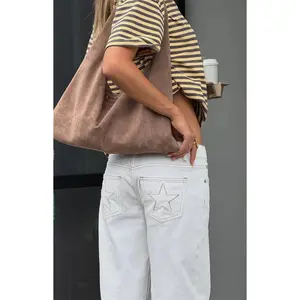 Clara Star White Denim Low Rise Jeans