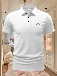 Men's High-End Brand Polo Shirt, Summer Breathable Fabric, Casual Fitted Golf Shirt, Multiple Colors Available, Comfortable Fit