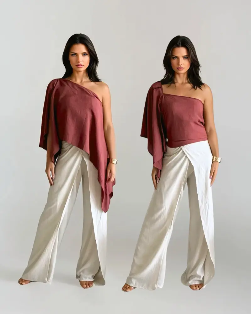 【louren 】big cape blouse Loulou de Saison Arona V-Neck Cape Blouse | Saks Fifth Avenue