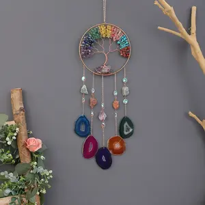 Colorful Life Tree Dream Catcher, Outdoor Indoor Decorative Hanging Dream Catcher, Home Garden Window Ornament Dream Catcher, Wall Decoration, Vibrant Wall Hanging