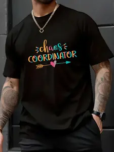 100% Cotton Unisex Chaos Coordinator Chaos Creator Funny Saying T-Shirt - Choose Love Not Fear T-Shirt – Short Sleeve, Unisex Tee