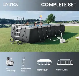 Intex 18x9x52 Above Ground Pool w/ Pump & Ladder #105904