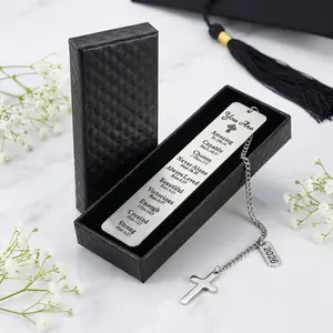 2026 Graduation Gifts for Girls and Boys, Birthday Gifts,  Stainless Steel Bookmark Engraved with Bible, Keepsake Gift, Catholic Faith Jewelry, Stocking Stuffers