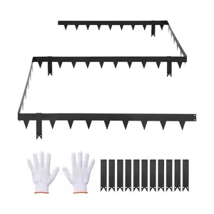 VEVOR Galvanized Steel Landscape Edging, 10-Pack 40 x 4.5 Inch Metal Edging for Landscaping with 11 Mounting Clips, Heavy Duty Metal Garden Edge Border for Flower Bed, Yard Pathway, Black