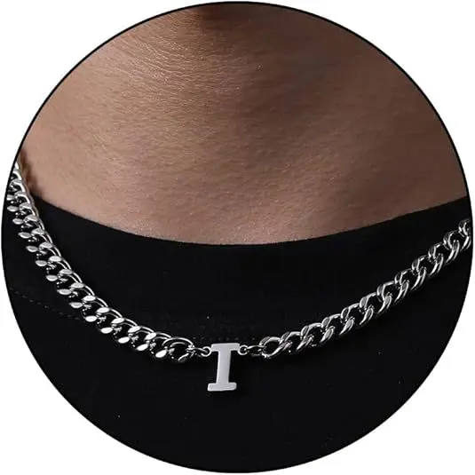 I letter necklace (steel color)