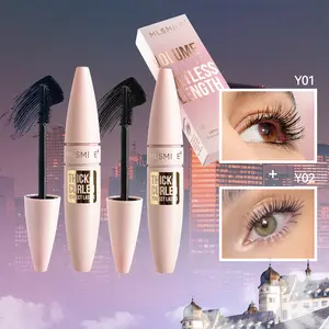 MLSMILE 2-color mascara, thickening, lengthening, curling, smudge-proof and waterproof, suitable for creating length and volume, vegan, no animal testing, holiday gift for women.
