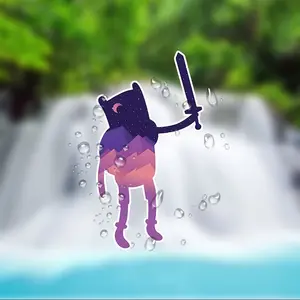 Vibrant Attraction, Adventure Time Space Finn Vinyl Decal - Matte Treatment, Irregular Shape, Self-adhesive Sticker, Suitable for Cars, Laptops, Suitcases, Bumpers, Etc., Cute Car Accessories