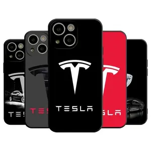 T-Teslaes Car Logo For iPhone 17 16 15 14 13 12 11 Pro Max Plus Air Back Cover Smartphone Cases
