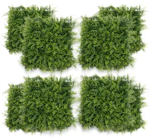 12 Pcs 20" x 20" Grass Wall Panels, Artificial Hedge Panels Greenery Wall, Sun Proected Privacy Fence Screen Faux Grass Backdrop for Outdoor Indoor Garden Birthday Wedding Decor, 33 SQ FT