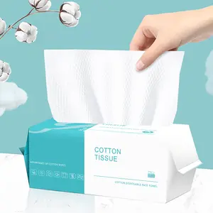 Extra Thick Dual-use Wet and Dry Facial Cleansing Wipes Single Use No Fragrance 100% Cotton Soft Durable for Makeup Removal & Surface Cleaning Travel Friendly