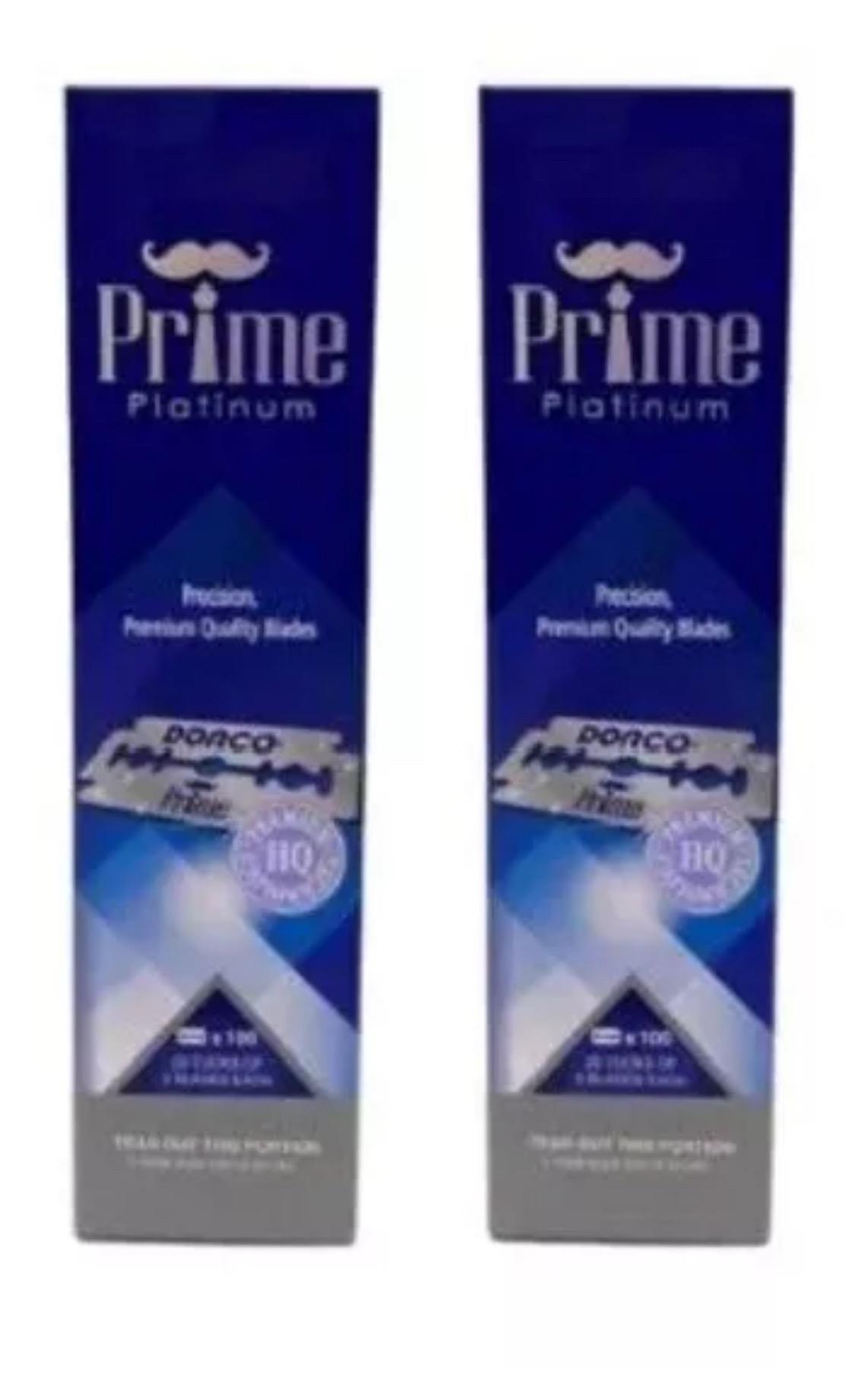 Dorco Prime Platinum Long Double Edge Razor Shaving Blades, 200 ct for Barbers - 2 packs of 100 blades each .