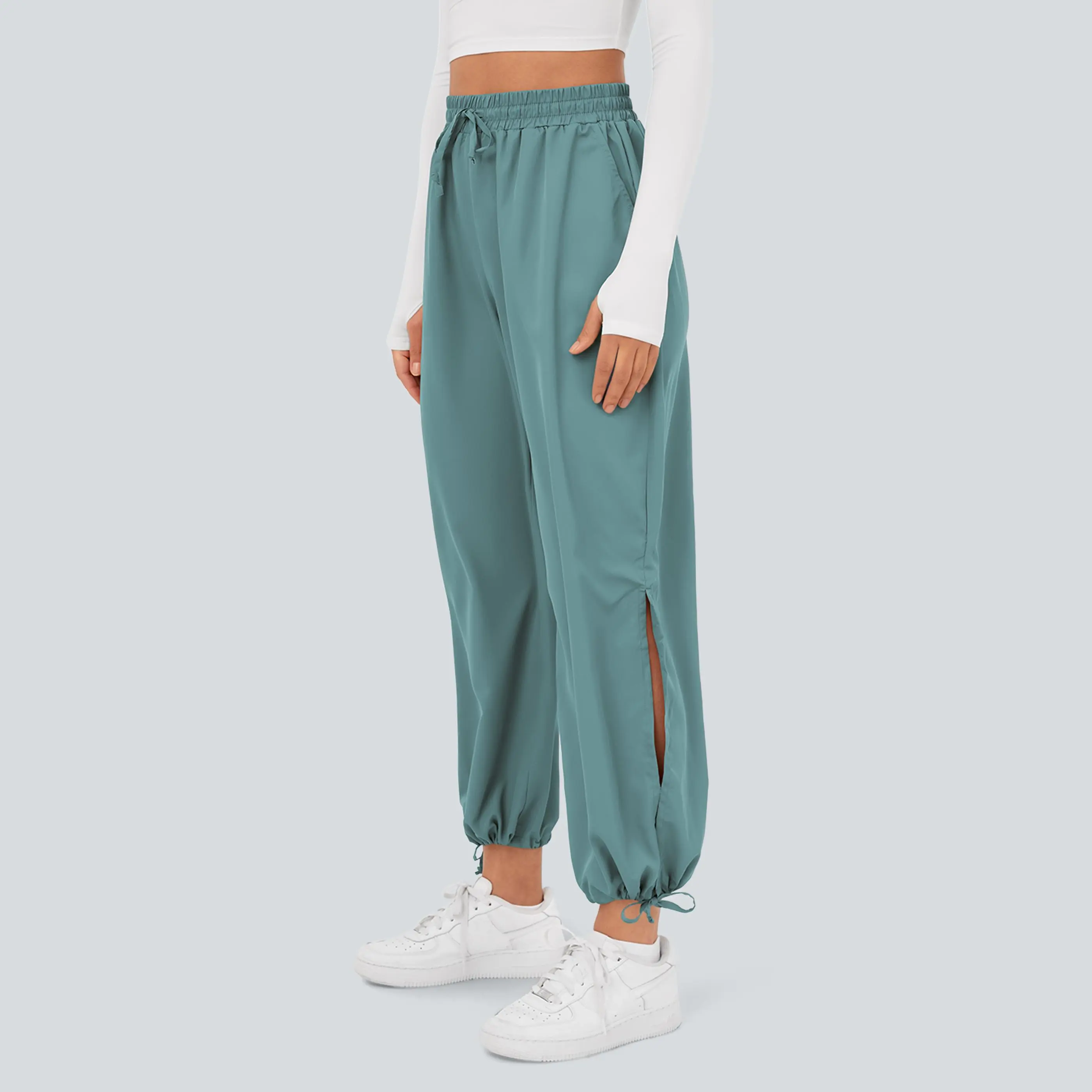 Halara Breezeful High Waisted Drawstring Side Pocket Split Hem Quick Dry Casual Joggers