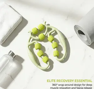 Circular beautiful legyoga roller,Leg Massager Roller with 360 Degree 9Wheels Massager , thigh musclerelaxer, leg stretching massager, clip lady Body Care