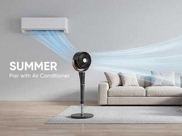 Bedroom Pedestal Fan, Quiet 20dB DC Air Circulator, 15 Speeds 5 Modes, 120° Oscillation, 12H Timer, 1050CFM Airflow, 37-45" Adjustable Height, LED Light, Standing Fan with Remote Bedroom Pedestal Fan, Quiet 20dB DC Air Circulator, 15 Speeds 5 Modes, 120° Oscillation, 12H Timer, 1050CFM Airflow, 37-45" Adjustable Height, LED Light, Standing Fan with Remote