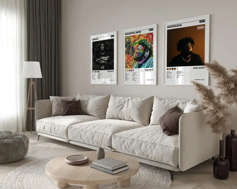 Rod Wave Set of 3 Posters - Rap Music Wall Art, Hip Hop Print, Motivational Decor, Aesthetic Room Decor, Rod Wave room decor
