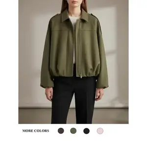 Women’s textured bomber jacket, fashionable women’s aviator jacket, casual and stylish winter wear GARMENTARY