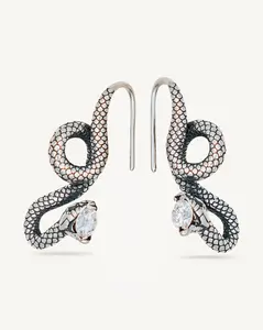 Curled Snake Earrings