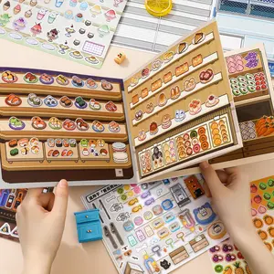 1 Piece Sticker Book Copper Paper Material Pixel Shop Series Decorative Materials Art Stickers Hand Account Stationery Water Bottle Multi-Scene Decoration