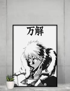 Bleach Anime Poster Ichigo High-Gloss 185 gsm Poster Paper Wall Decor Art Print for Living Room Bedroom or Workspace Personalization Gift