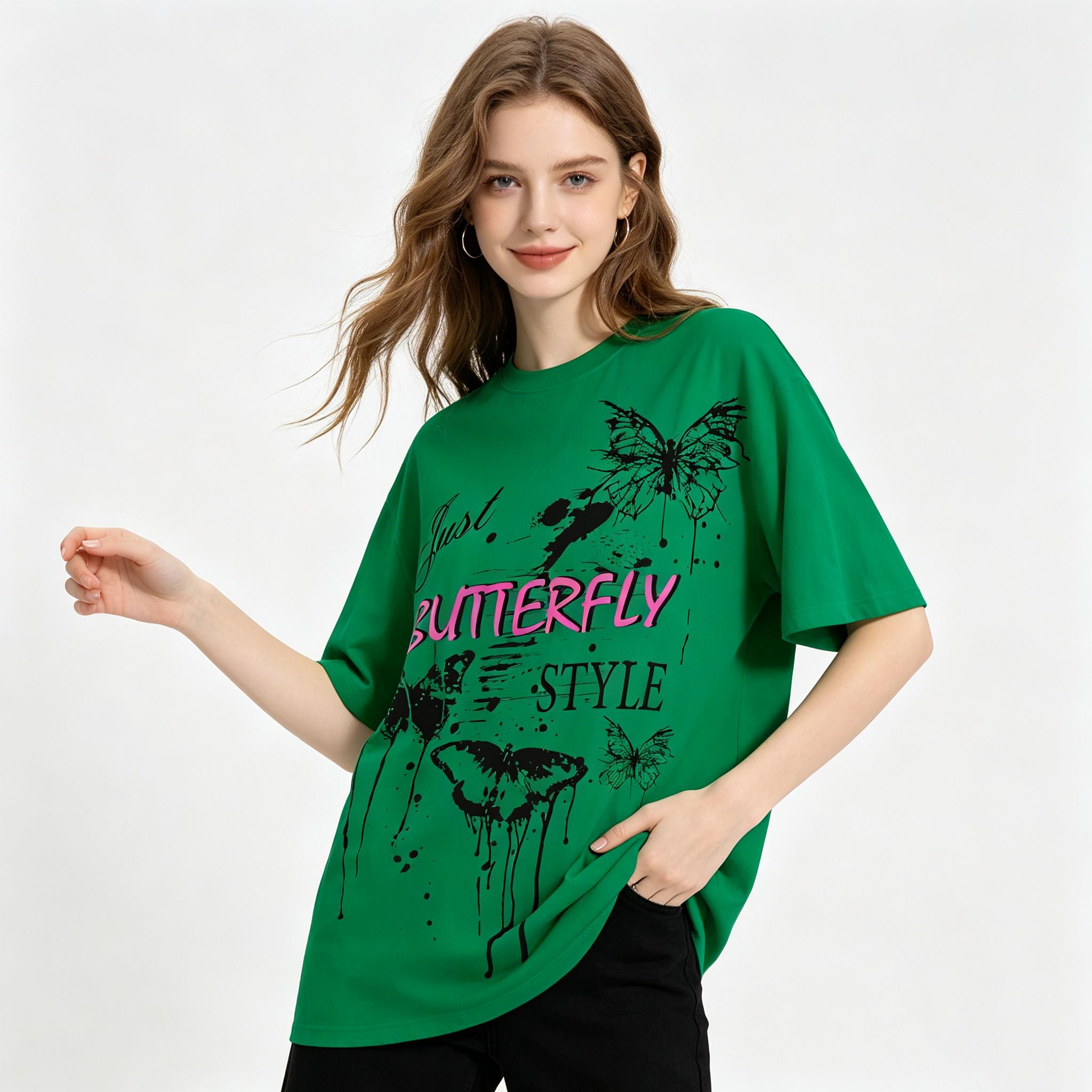 2026 NEW Butterfly Cotton Graphic Tee 100% Cotton Oversized Short Sleeve T Shirt for Men Women Nature Insect Print Casual Summer Top Soft Breathable Streetwear Everyday Essentials Gift for Butterfly Lovers Vacation Outfit