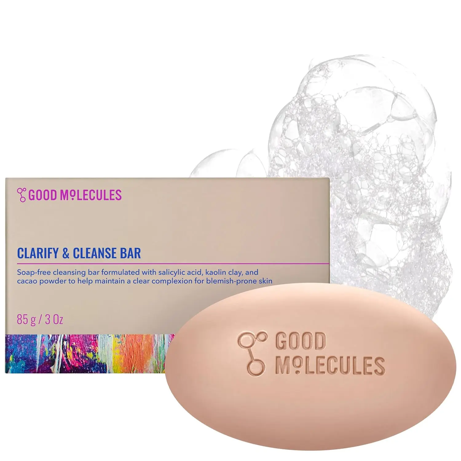 Clarify and Cleanse Bar, Salicylic Acid Bar Soap, 3.15 oz | Soap-free cleansing bar with salicylic acid, kaolin clay, and cacao for blemish-prone skin.