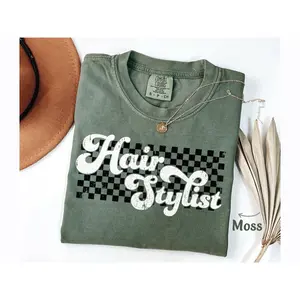 Comfort Colors Hair Stylist Shirt for Women Medium Cotton Tshirt Summer Streetwear Belt Included Hairdresser Gift for Hair Salon Top Womenswear Casual