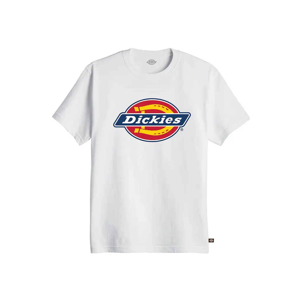 Dickies Men's Tri-Color Logo Print T-Shirt - Fitted Short-Sleeve Round Neck Tee, Tagless Heavyweight Fabric for Casual Wear
