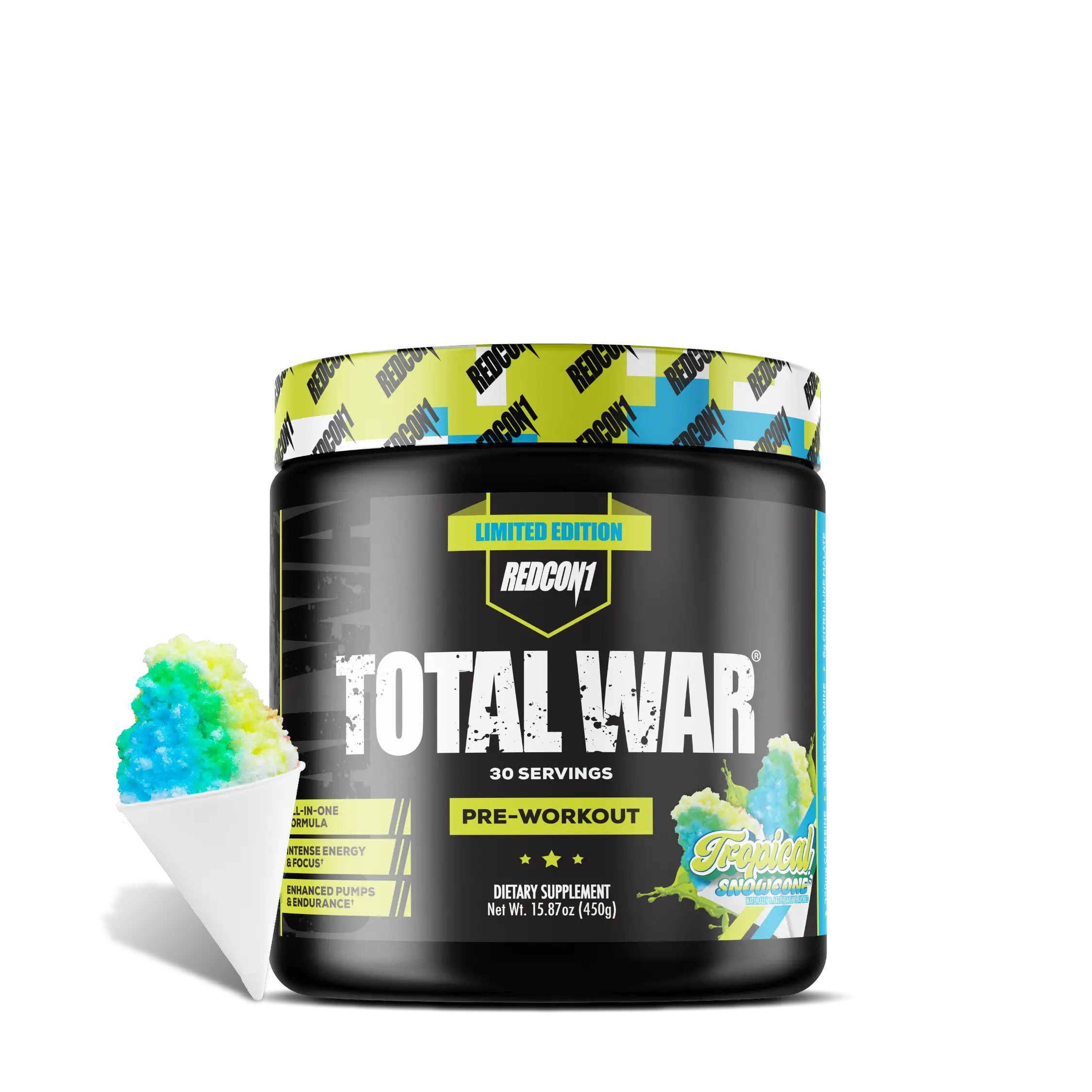 Total War Pre Workout Powder - Beta Alanine + Citrulline Malate Keto Friendly Pre Workout for Men & Women with 320mg of Caffeine - Fast Acting (30 Ser