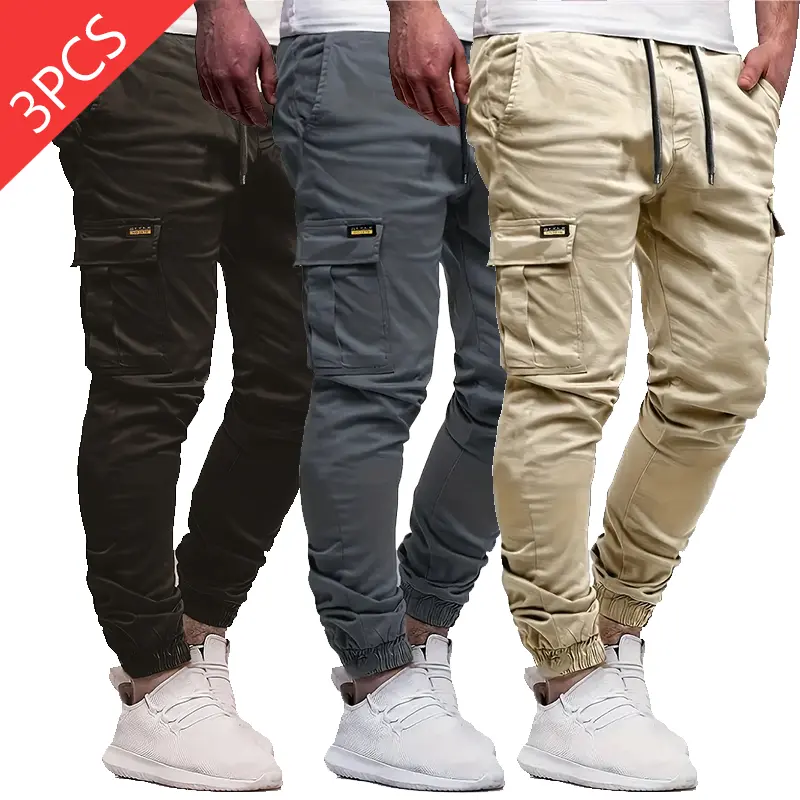 Multicolored cargo joggers, back-to-school multi-pocket tactical casual pants, versatile outdoor workwear for campus daily outfits