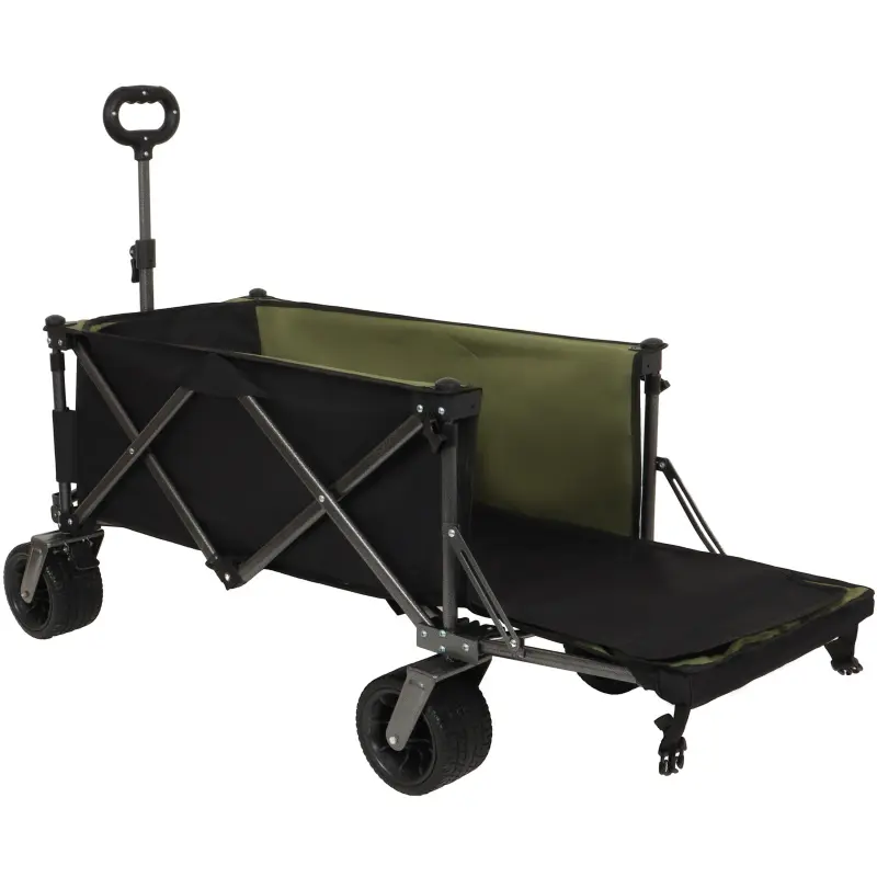 Collapsible Folding Wagon 300L,49" Extra Long Collapsible Wagon with Tailgate, All-Terrain 7"x 4" Big Wheels,Beach Wagon Cart Heavy Duty 400LBS Foldable Foldable Beach Wagon for Garden Sports Camping