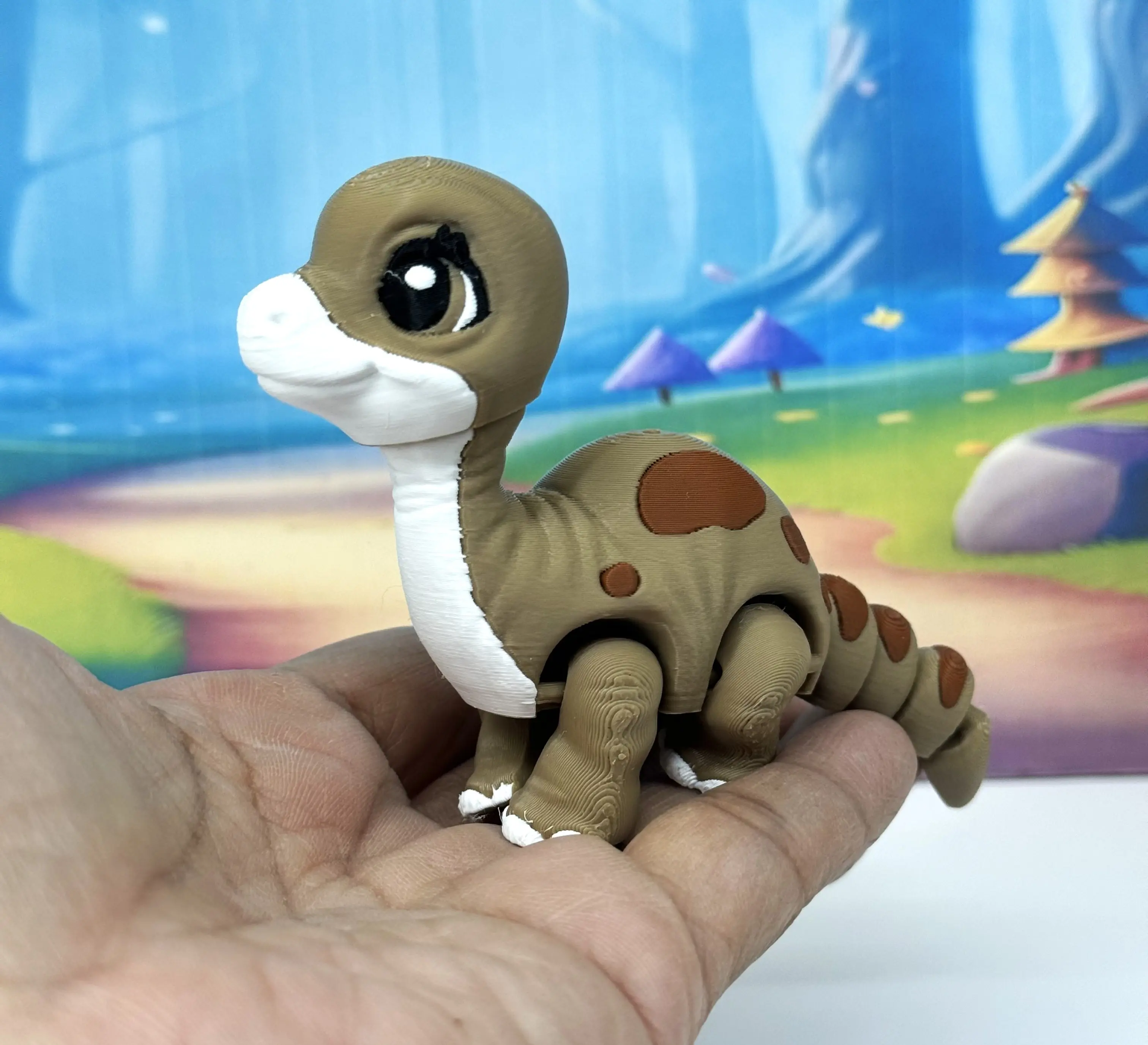 Baby Brachiosaurus Fidget Toys, 3D Printed Dinosaur Animals Poseable with Articulated Joints, Home Decor, Stress Relief Toy