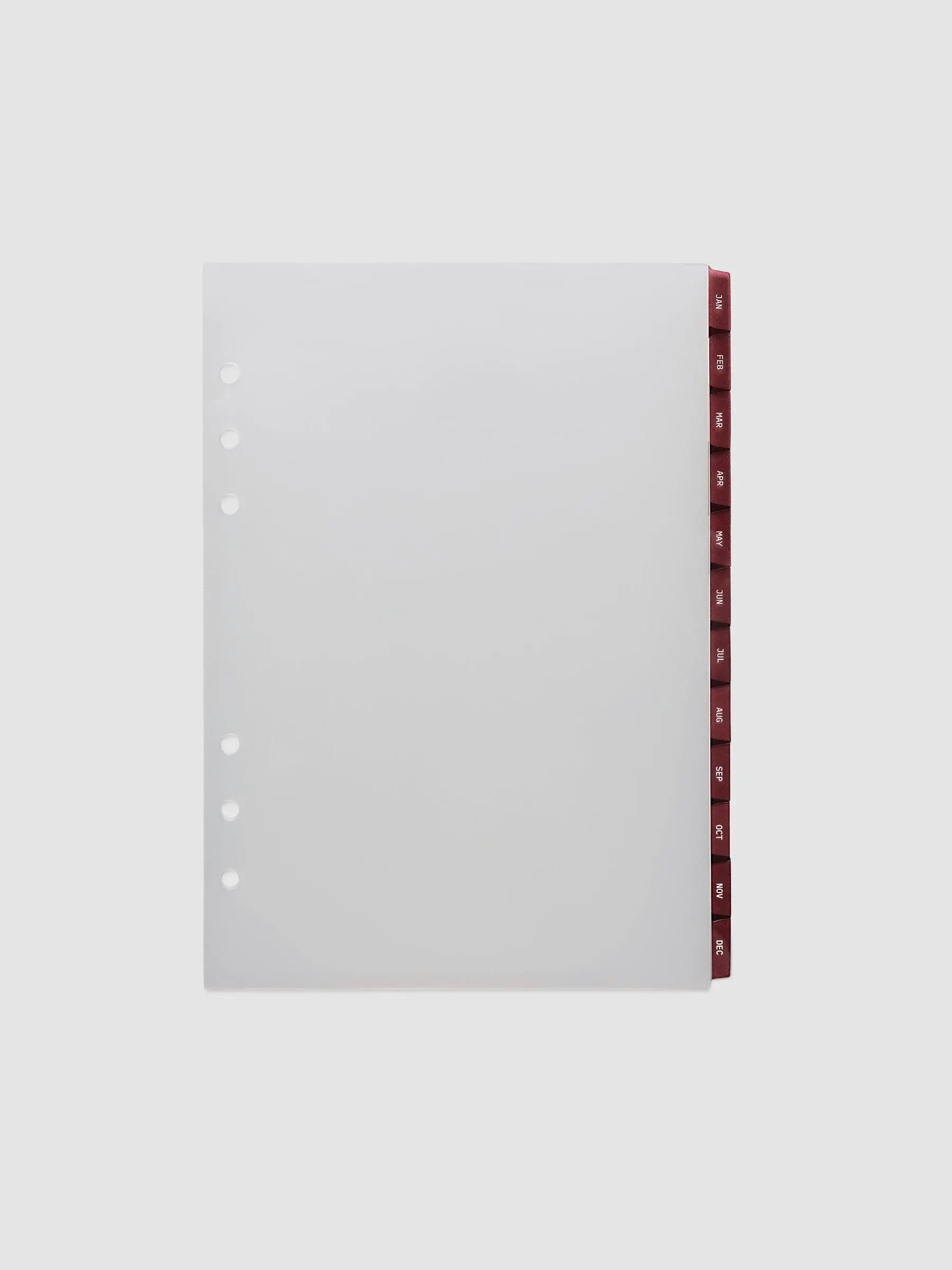 Monthly Side Tab Dividers | Ultra-thin | Bordeaux