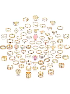 82pcs Gold Silver Knuckle Rings for Women Stackable Mid Finger Joint Ring Set Retro Vintage Boho Rings Aesthetic Stacking Crystal Rings Bulk Jewelry