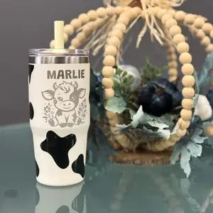 Personalized cow kid tumbler, yaya, kids, cup
