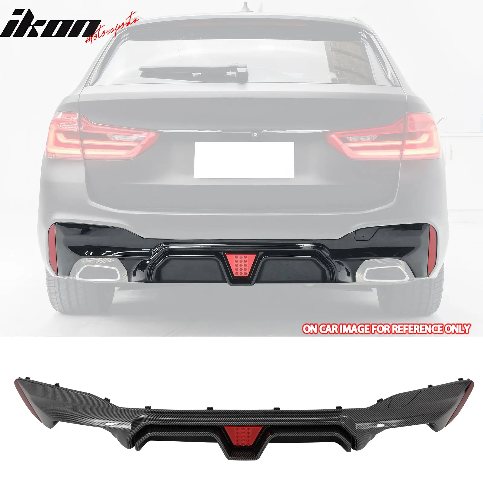 Rear Diffuser for BMW G30 5 Series 2017-2023 CF Print M5 CS Style W/LED