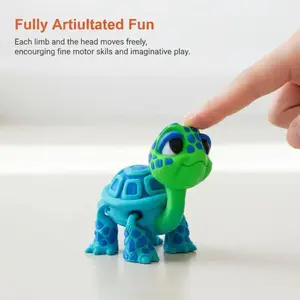 Simulated Turtle Model Plastic 3D Printed Cartoon Animal Toy Home Desk Decoration for Kids Learning Display