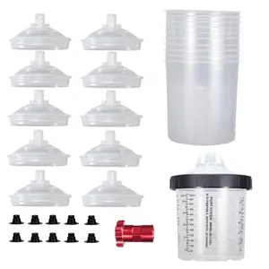 Disposable Paint Mixing Cup Set, 1 Set 20oz Paint Mixing Cup with Lid & Plug, Car Paint Mixing Tool, Paint Mixing Cup Kit for Car Paint Sprayer, Paint Spraying Tool
